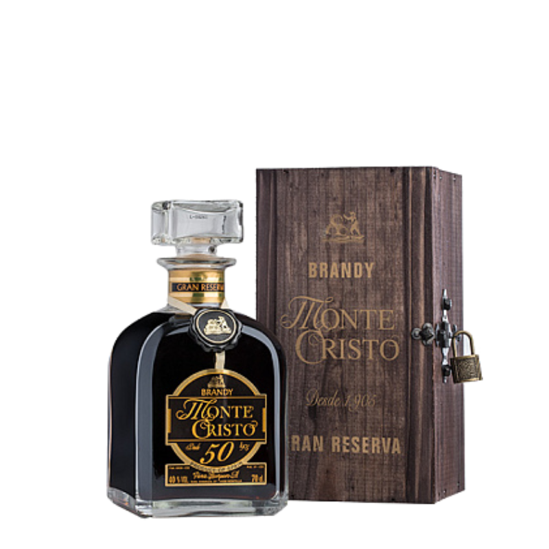 Brandy Monte Cristo 50 años con Estuche de Madera Geschenk